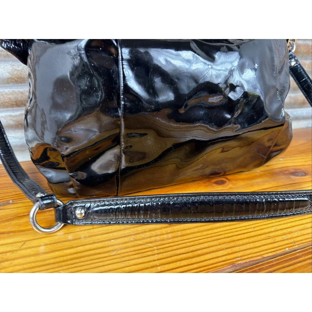 AUTHENTIC COACH MADISON BLACK PATENT LEATHER TOTE Purse Beautiful Condition